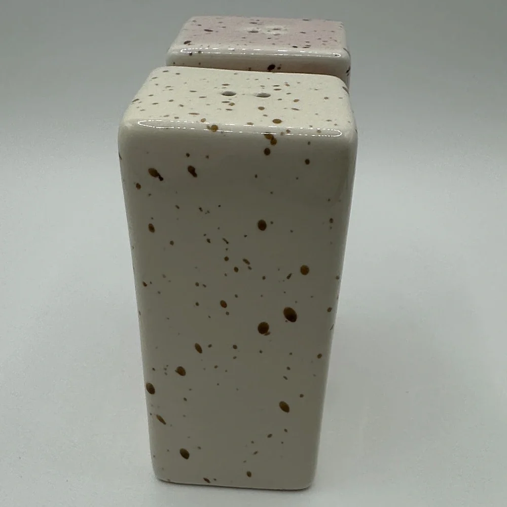 Unique Pink and White Ceramic Wave Salt and Pepper Shakers